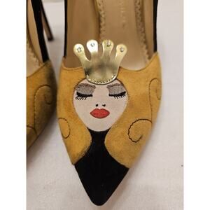 Charlotte Olympia Sleeping Beauty Princess Heels Suede Shoes 38 1/2 (US 8)